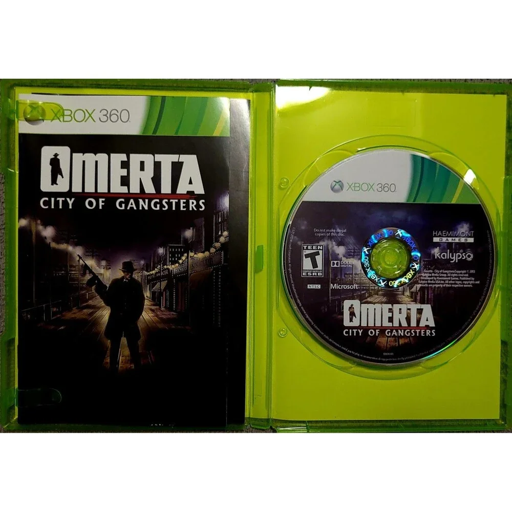 XBOX 360: Omerta City of Gangsters,CIB,MANUAL,TESTED,CLN DISC,VG COND, FAST SHIP